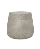 Simplie Fun Boho-Chic Drum Side Table Unconventional Style, Durable Concrete