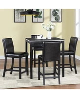 Simplie Fun Elegant Counter-Height Dining Set Table & 4 Upholstered Chairs