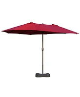 15ft Extra-Large Umbrella with Crank Mechanism for Shade and Protection