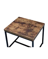 Simplie Fun Bob End Table in Weathered Oak & Black