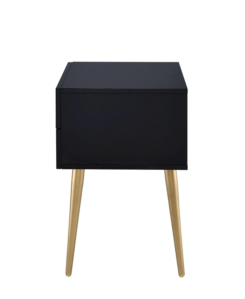 Simplie Fun Denvor Night Table in Black & Gold