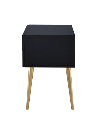 Simplie Fun Denvor Night Table in Black & Gold