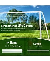 Slickblue 12 x 6 Feet Soccer Goal with Strong Pvc Frame and High-Strength Netting