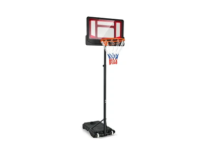Slickblue 4.3-8.2 Ft Portable Basketball Hoop with Adjustable Height and Wheels