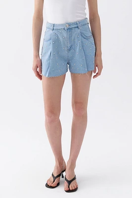 Nocturne Women's Dart Detailed Denim Shorts