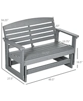 Streamdale Furniture Rustic Slatted Outdoor Glider Bench for Comfortable Relaxation