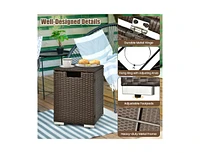 Slickblue 2-in-1 Patio Rattan Gas Propane Tank Cover for 20 lbs Propane Tanks-Brown