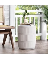 Simplie Fun Modern Concrete Side Table Versatile, Sturdy, & Stylish