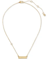 kate spade new york Gold-Tone Sam Icon Bar Pendant Necklace, 16" + 3" extender