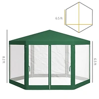 Spacious Hexagon Screen Party Tent with Sidewalls for Bug-Free Outdoor Gatherings