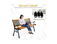 Slickblue Outdoor Cast Iron Patio Bench