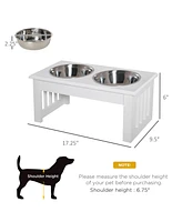 Streamdale Furniture Elevated Dog Bowls for Messy Eaters, Stainless Steel, Non-Slip, Modern Design