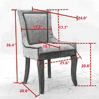 Simplie Fun Handmade Slot Seam High-Back Fabric Dining Chair with Density Foam Cushioning