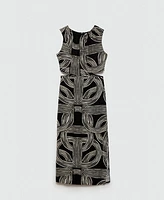 Mango Women's Openings Detail Printed Dress