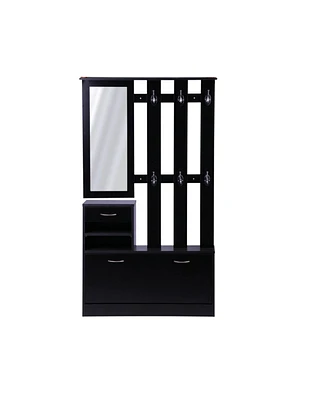 Simplie Fun Multi-Functional Shoe Cabinet with Mirror & Ample Storage