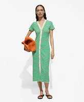 Mango Women's Striped Jersey Dress