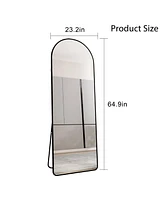 Arched Full-Length Mirror for Makeup, Decor, and Room Expansion