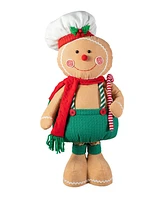 Glitzhome 39 26 H Telescoped Fabric Christmas Gingerbreadman Standing Decor