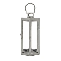 Hexagonal Stainless Steel Lantern with Tempered Glass for Outdoor Decor