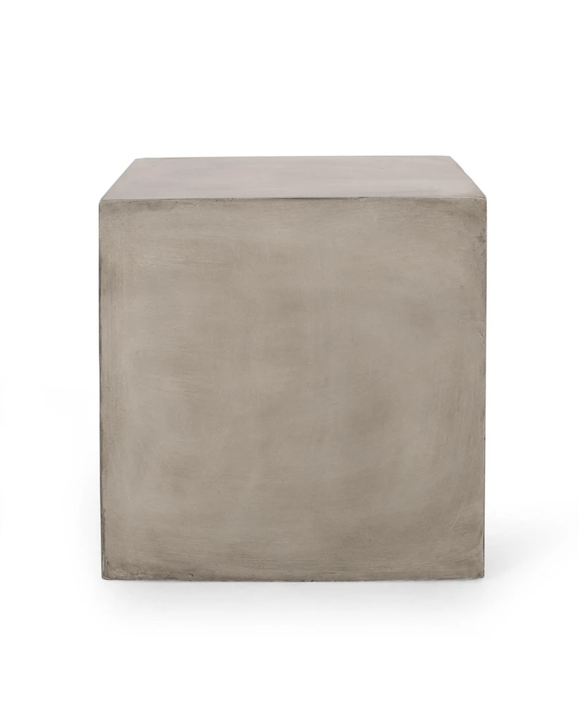 Simplie Fun Lightweight Concrete Cube Side Table for Outdoor Spaces