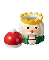 Glitzhome 3 Piece Dolomite Christmas Nutcracker Cookie Jar Set