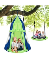 Slickblue Boys 2-in-1 40 Inch Hanging Chair Detachable Swing Tent