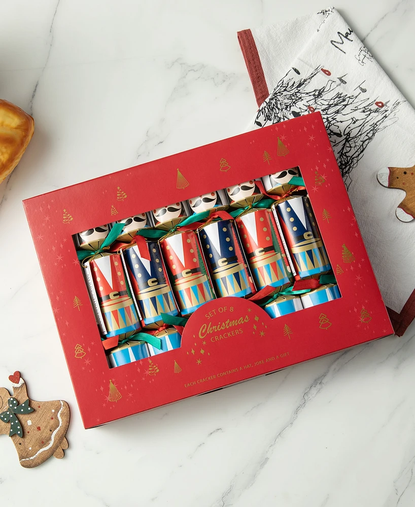 Glitzhome 8PK 1.50''D X 10.00''H Christmas Nutcracker Party Cracker with Gift Contents