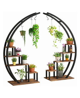 gaomon 5-Tier Metal Plant Stand Half Moon Indoor Display Rack