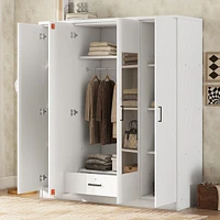 Streamdale Furniture 4-Door Mirror Wardrobe with shelves, White