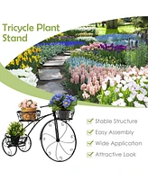 Slickblue Tricycle Plant Stand Flower Pot Cart Holder in Parisian Style