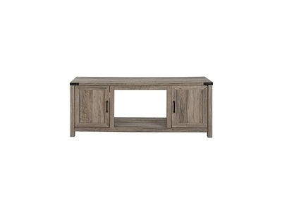 Slickblue Electric Fireplace Tv Stand with Storage Cabinets for TVs up to 70 Inch-Natural