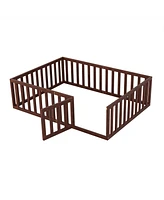 Simplie Fun Full Size Wood Daybed Frame With Fence