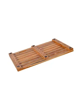 Simplie Fun Solid Teak Bathroom Shower Mat Bathroom Anti-Slip Mat