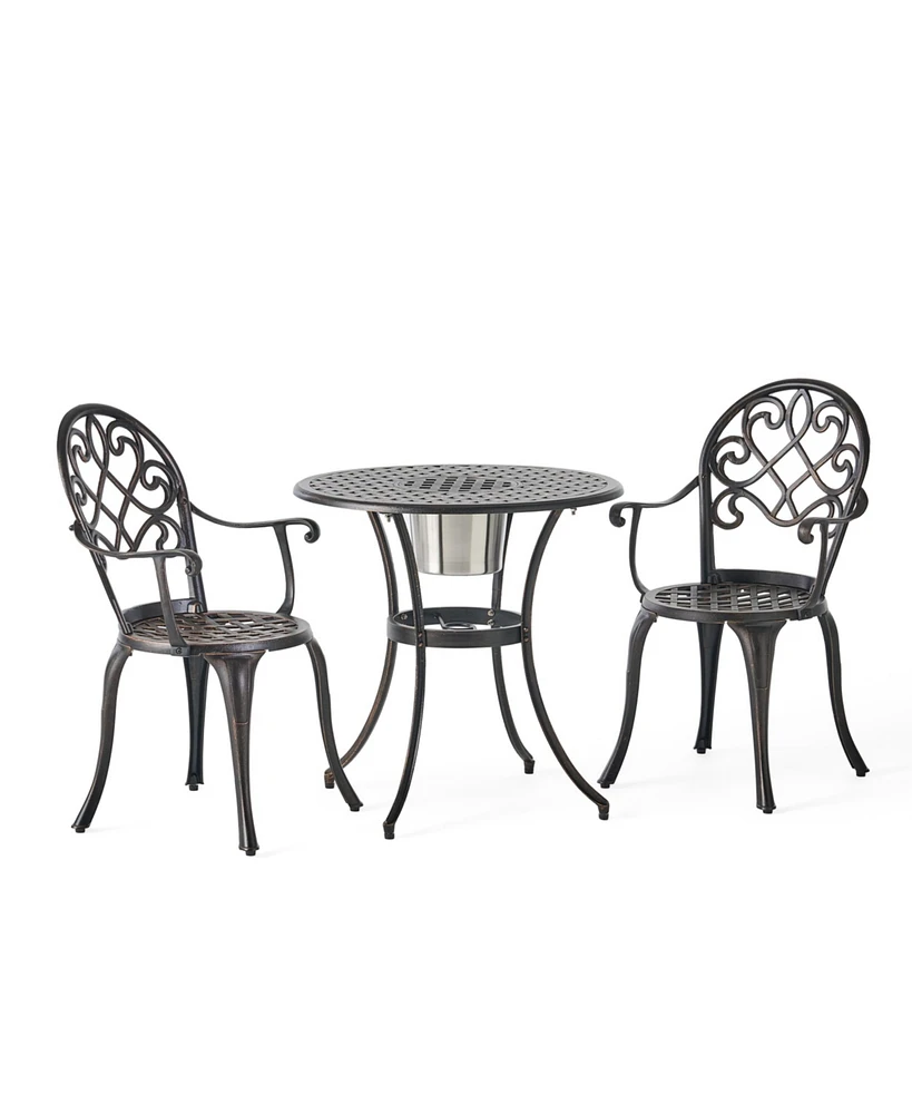 Simplie Fun Outdoor Bistro Set with Ice Bucket for Entertaining
