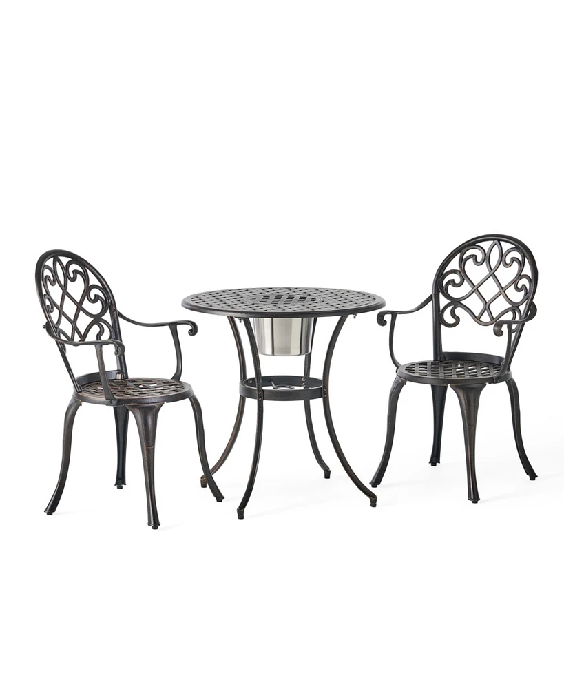 Simplie Fun Camden 3PC Cast Bistro Set W Ice Bucket