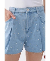 Nocturne Women's Dart Detailed Denim Shorts