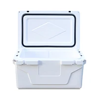 Simplie Fun White Outdoor Camping Picnic Fishing Portable Cooler 65Qt Portable Insulated Cooler Box