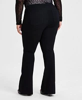 Bar Iii Womens Flare Leg Ponte Knit Pants Pxxs 4x Created For Macys