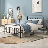 Streamdale Furniture Full Metal Platform Bed Frame With Headboard Strong Slat Support No Box Spring Needed