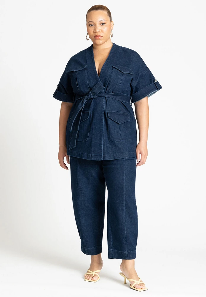 Eloquii Plus Size Patch Pocket Denim Trouser