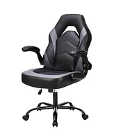 Streamdale Furniture Ergonomic Gaming Throne S-Curve Back, Flipable Arms, Reclining Comfort, Durable Design