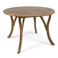 Stylish Acacia Wood Circular Patio Table with Smooth Leg Design