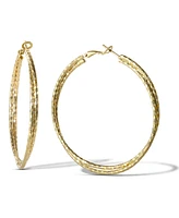 Jessica Simpson Womens Double Hoop Faceted Earrings - Gold-Tone Hoop Earrings