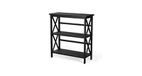 Slickblue 3-Tier Bookshelf Wooden Open Storage Bookcase for Home Office