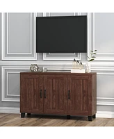 Slickblue 3-Door Buffet Sideboard with Adjustable Shelves and Anti-Tipping Kits