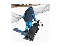 Slickblue Snow Racer Sled with Textured Grip Handles and Mesh Seat