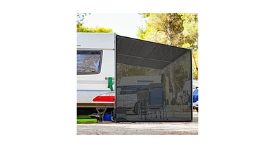 Slickblue 9 x 7 Feet Rv Awning Side Mesh Screen Sunshade with Complete Kits