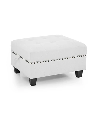 Simplie Fun Ottoman For Modular Sectional, Ivory (25.5"X 31.5" X19")