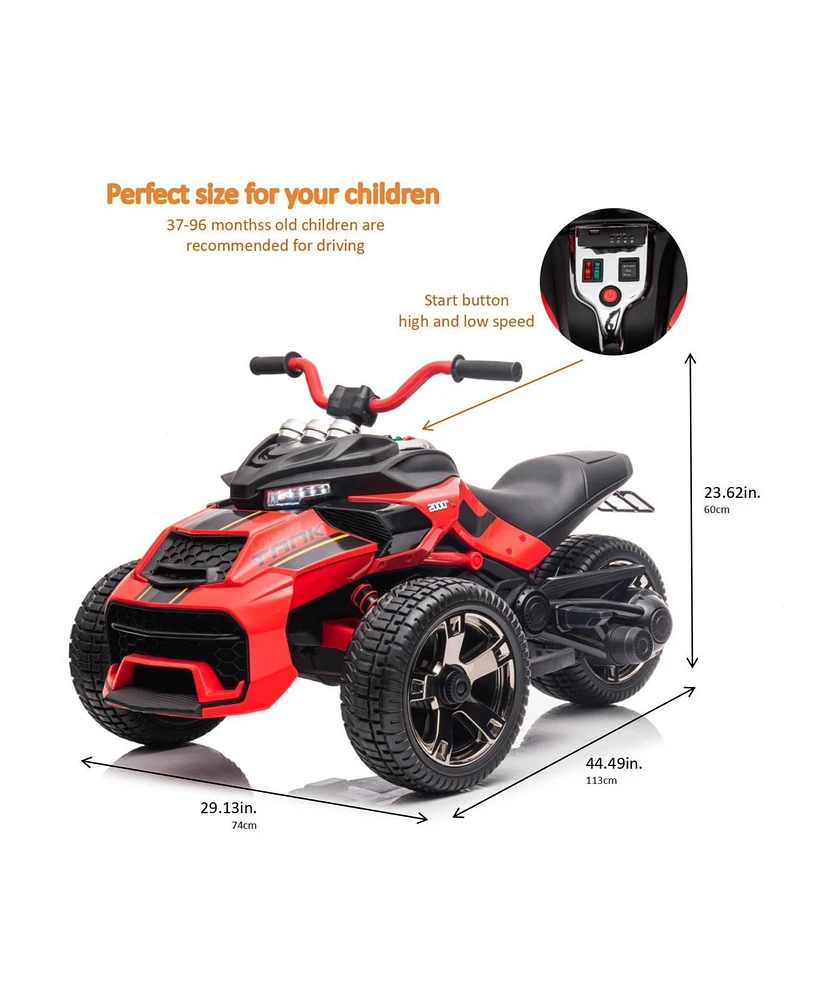 Streamdale Furniture Eye-Catching Kids' Electric Car with Bluetooth, Suspension, and Safety Certifications