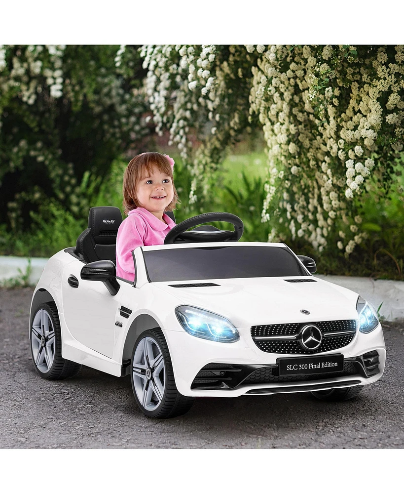 Simplie Fun Mercedes Slc 300 Ride-On Licensed Kids Car with Remote Control, Music, and Safety Features